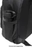 The image shows a black backpack with a water bottle attached to it. The text on the image reads "device sold separately," which suggests that the water bottle is not included with the backpack and must be purchased separately.