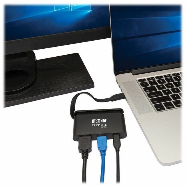 Eaton Tripp Lite Series USB-C Multiport Adapter - 4K HDMI, USB 3.x (5Gbps) Hub Port, Self-Storing Cable, 100W PD