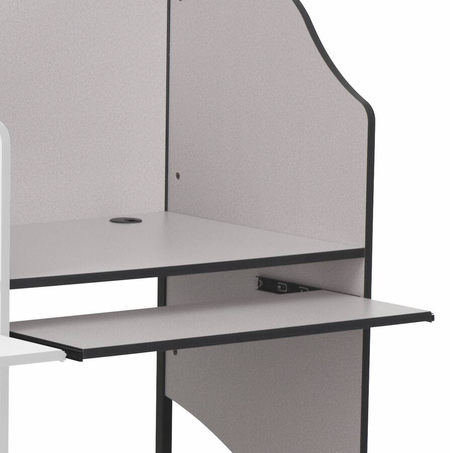 Computer Lab Privacy Desks Emma + Oliver Add On Study Carrel Home School Furniture Nebula Grey ...