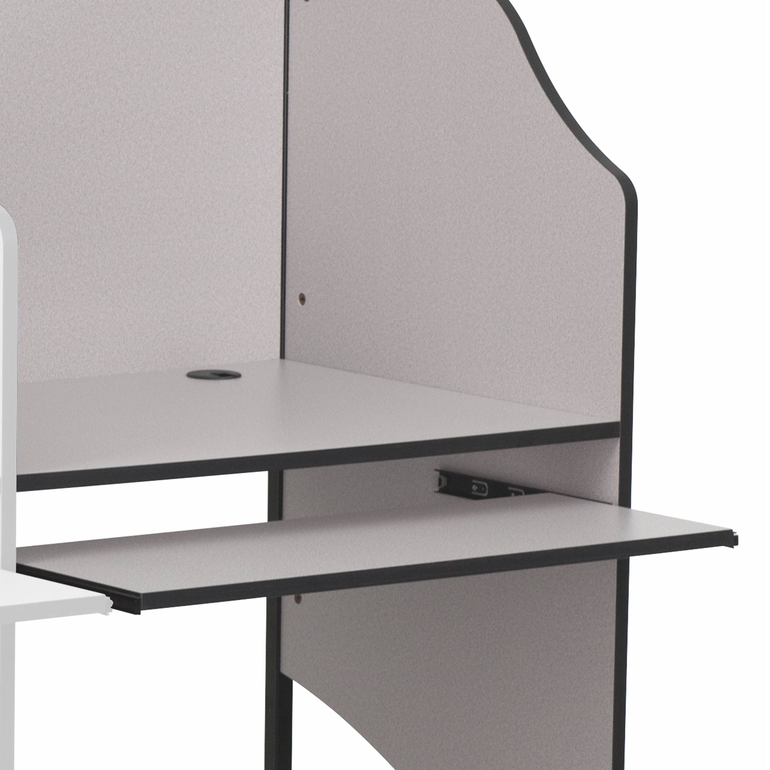 Alt View 5. Emma + Oliver - Add-On Study Carrel Home School Furniture - Nebula Grey.