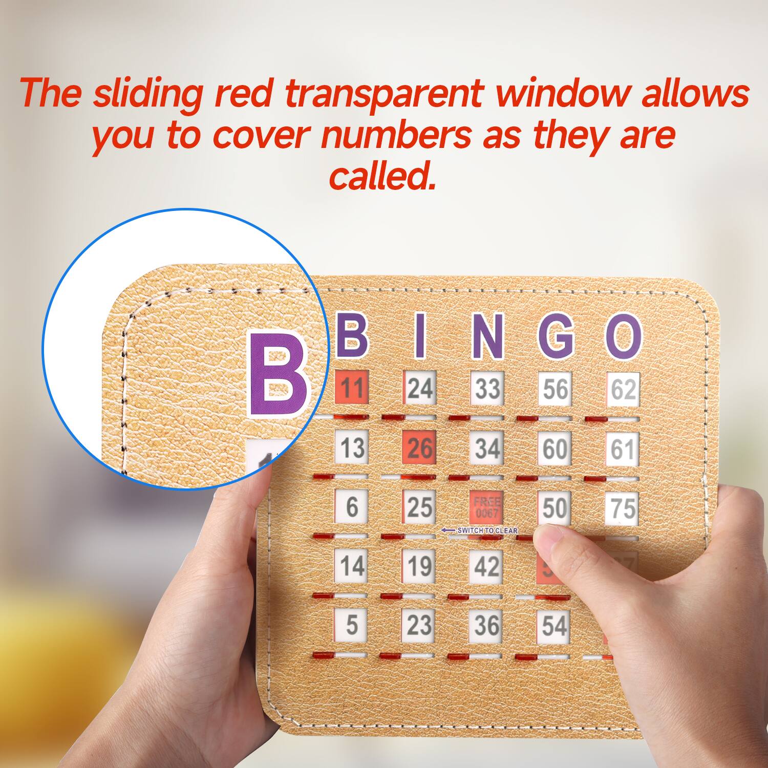 BINGO
11 24 33 56 62 13 26 34 60 61
FREE 25 0067 SWITCHTO CLEAR
50 75 14 19 42 5 23 36 54