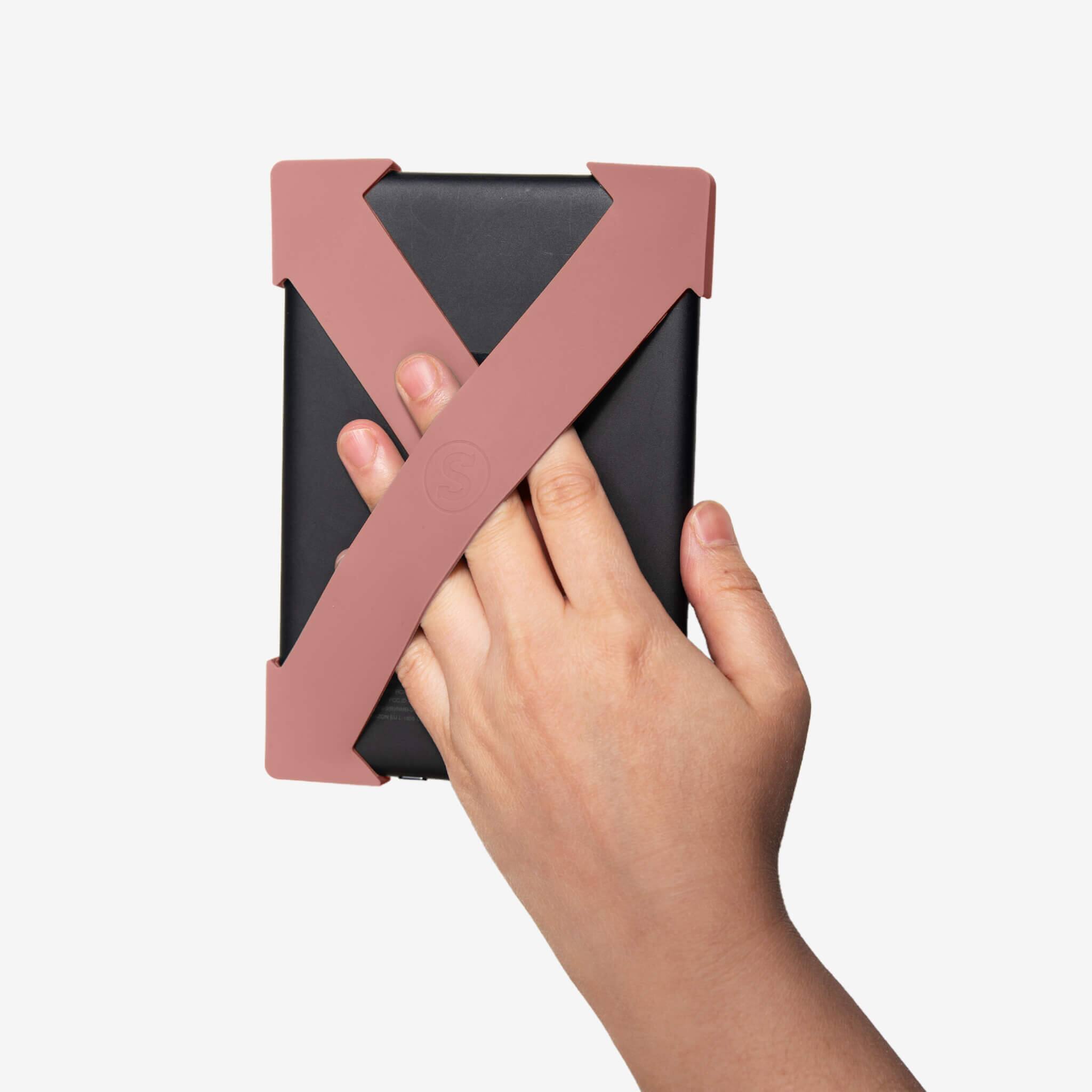 Angle. Strapsicle - Hand Strap for Kindles & Kobos - Paperwhite 2024 & 2021 - 2 Straps - Lightweight Grip - Large - Nude - Nude.