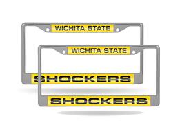 Rico Industries - Wichita State Shockers (Set of 2) Chrome Metal Laser Cut License Plate Frame - Multi