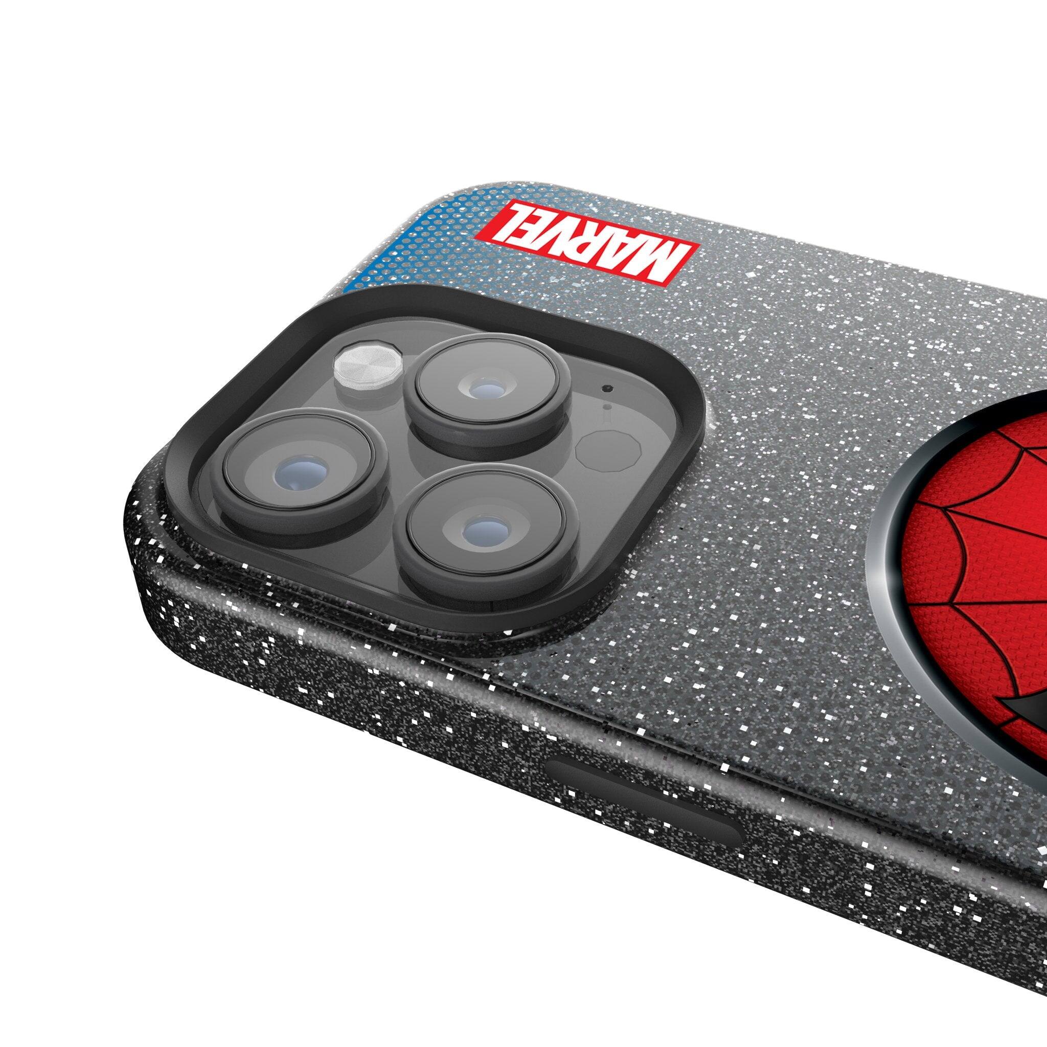 Back. Keyscaper - Marvel Grid Black Bling Phone Case - Apple iPhone 14 Pro Max - Spider-Man.