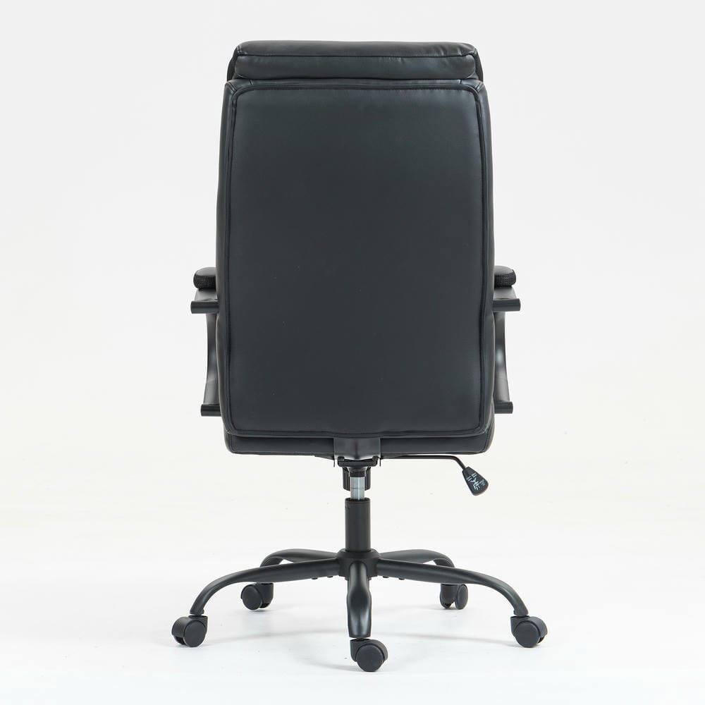 Back. Kadyn - High Back PU Leather Office Chair, Ergonomic S-Curve Support, Adjustable Height, Executive Desk Chair, Black - Black.
