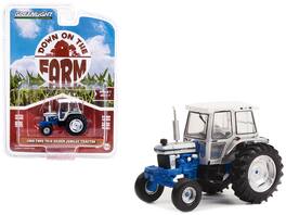 Greenlight - 1989 Ford 7610 Silver Jubilee Tractor "Down on the Farm" Series 7 1/64 - Silver and Blue with White Top