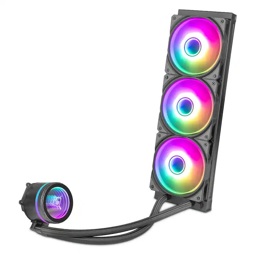 Buy Mirror Radiator YEYIAN AIO 360mm. CPU Liquid Cooler, ARGB. Model YTT 360AL 01 Black ...