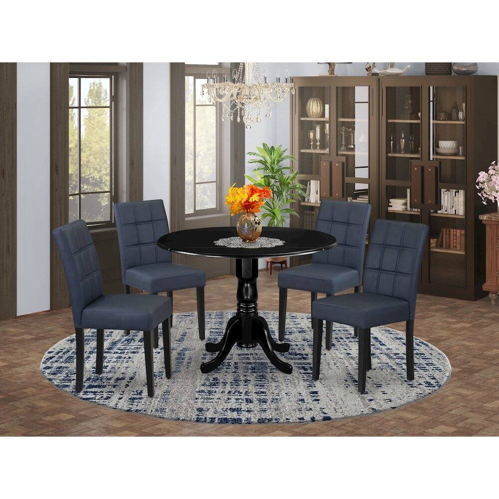 Alt View 9. East West Furniture - 5 Piece Kitchen Table Set contain A Dining Table - Black.