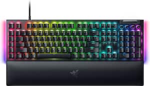 Razer - BlackWidow V4 Full Size Wired Mechanical Green Clicky Switch Gaming Keyboard with Chroma RGB Backlighting - Black