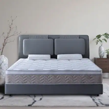 Front. JUJABU - 12 Inch Twin XL Memory Foam Mattress in a Box, Pressure Relieving, Breathable Fabric Cover, CertiPUR-US Certified - White.