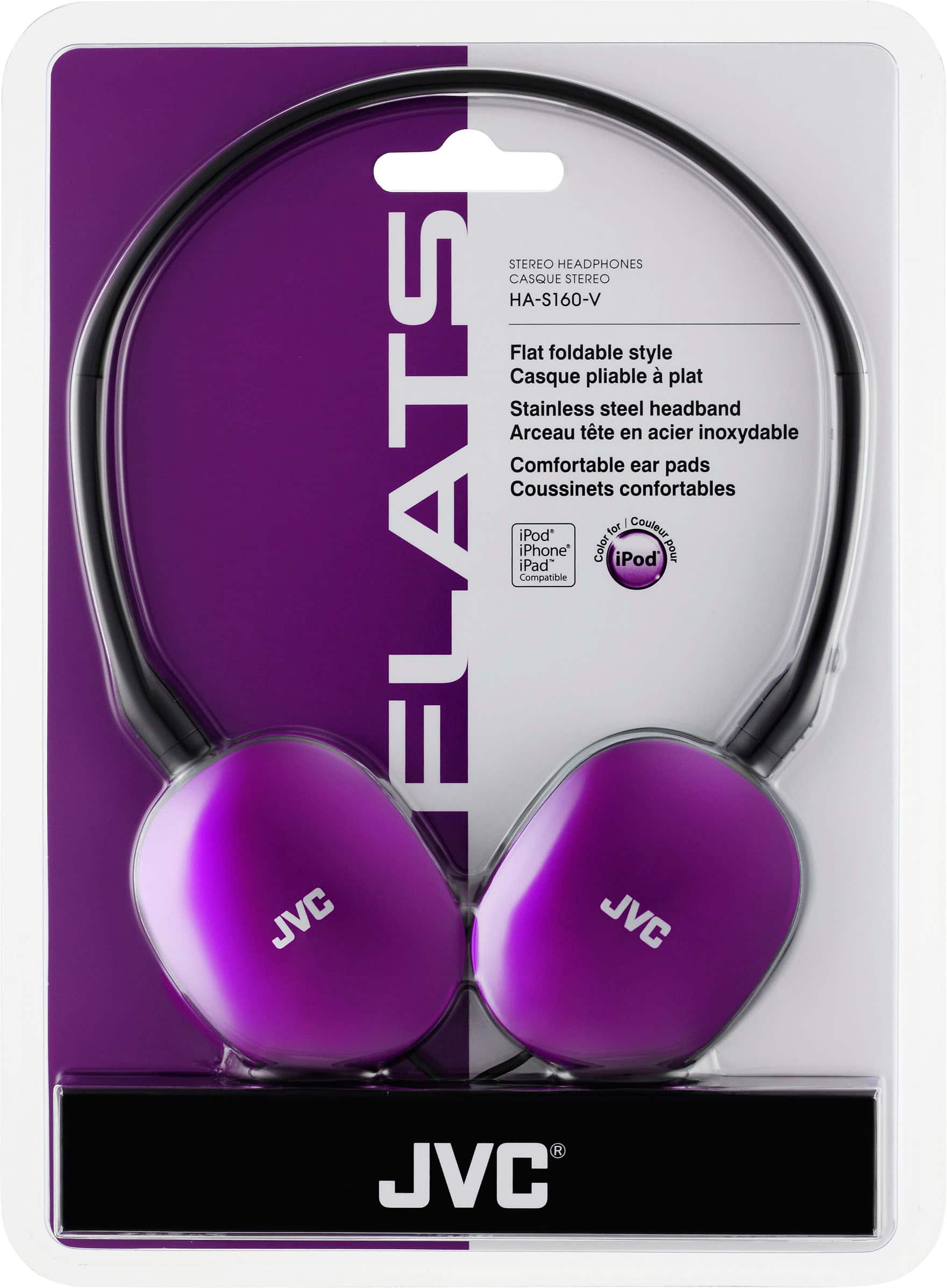 Alt View 11. JVC - FLATS Wired On-Ear Headphones - Violet.