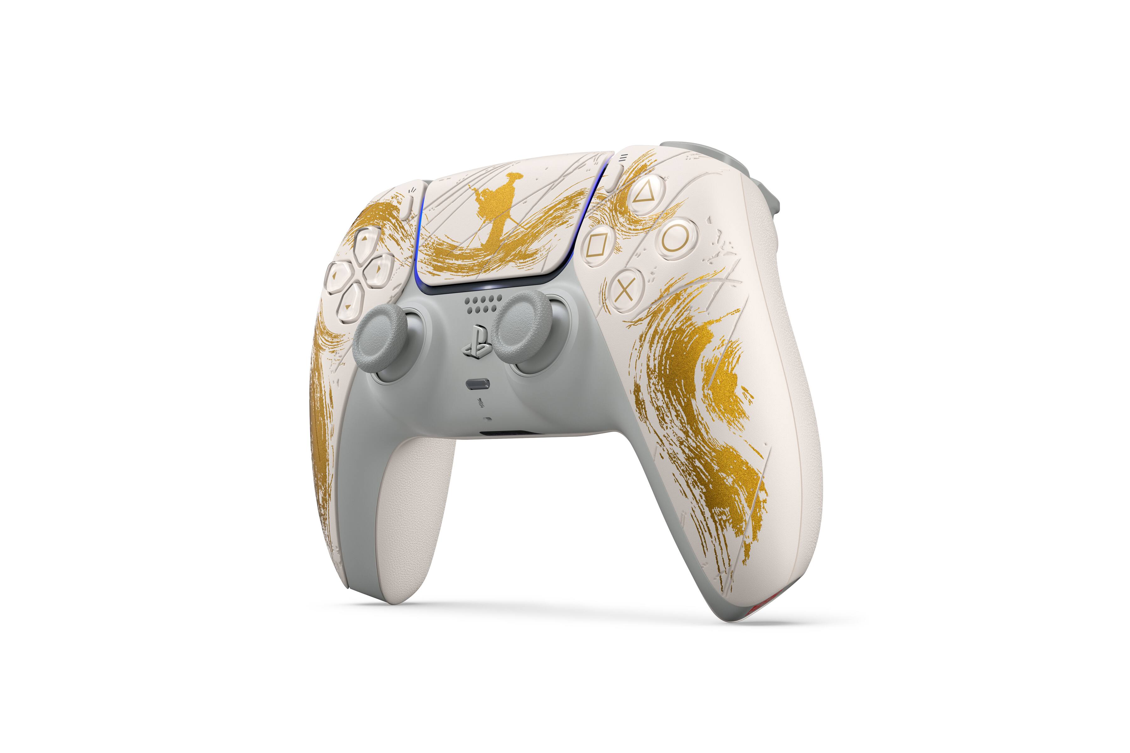 Angle. Sony Interactive Entertainment - DualSense Wireless Controller for PS5, PC, Mac & Mobile - Ghost of Yōtei Gold Limited Edition.