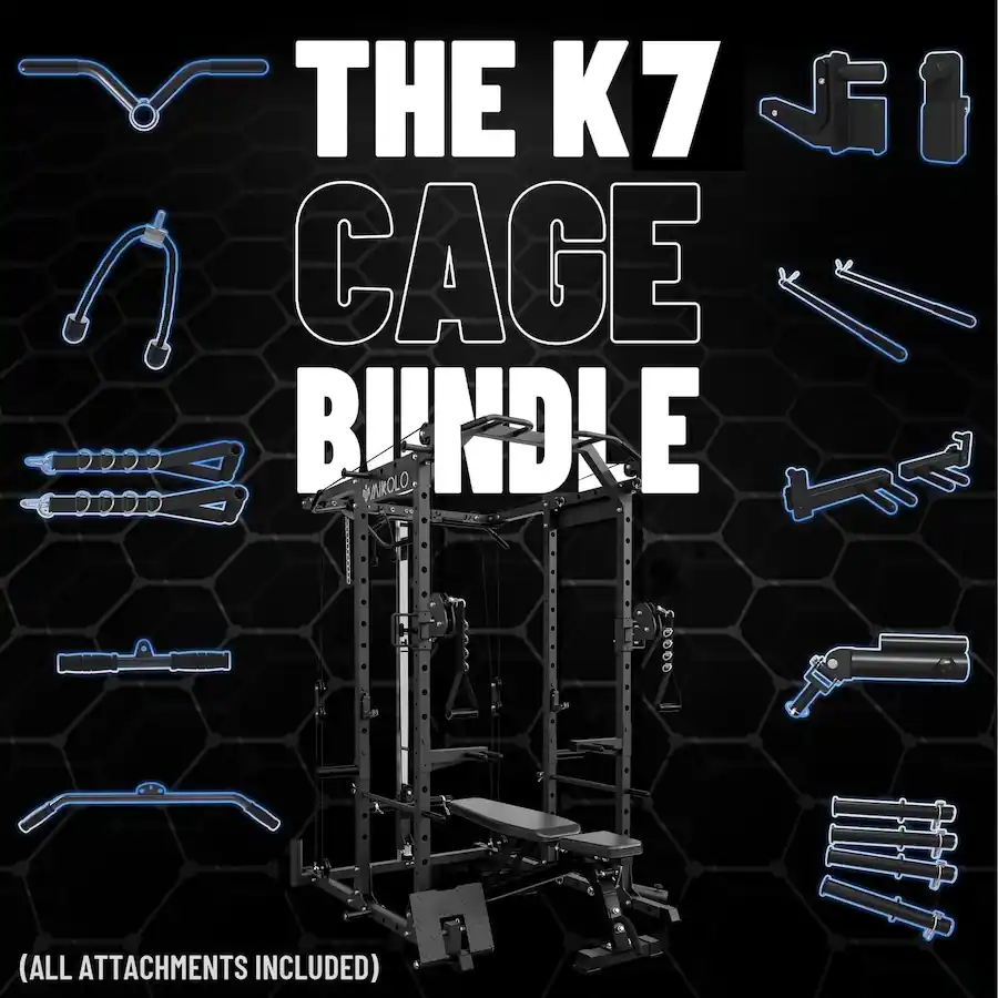 K7 Rak Mikolo Power Rack Cage, 1500 lbs Weight Rack with Cable Crossover ...