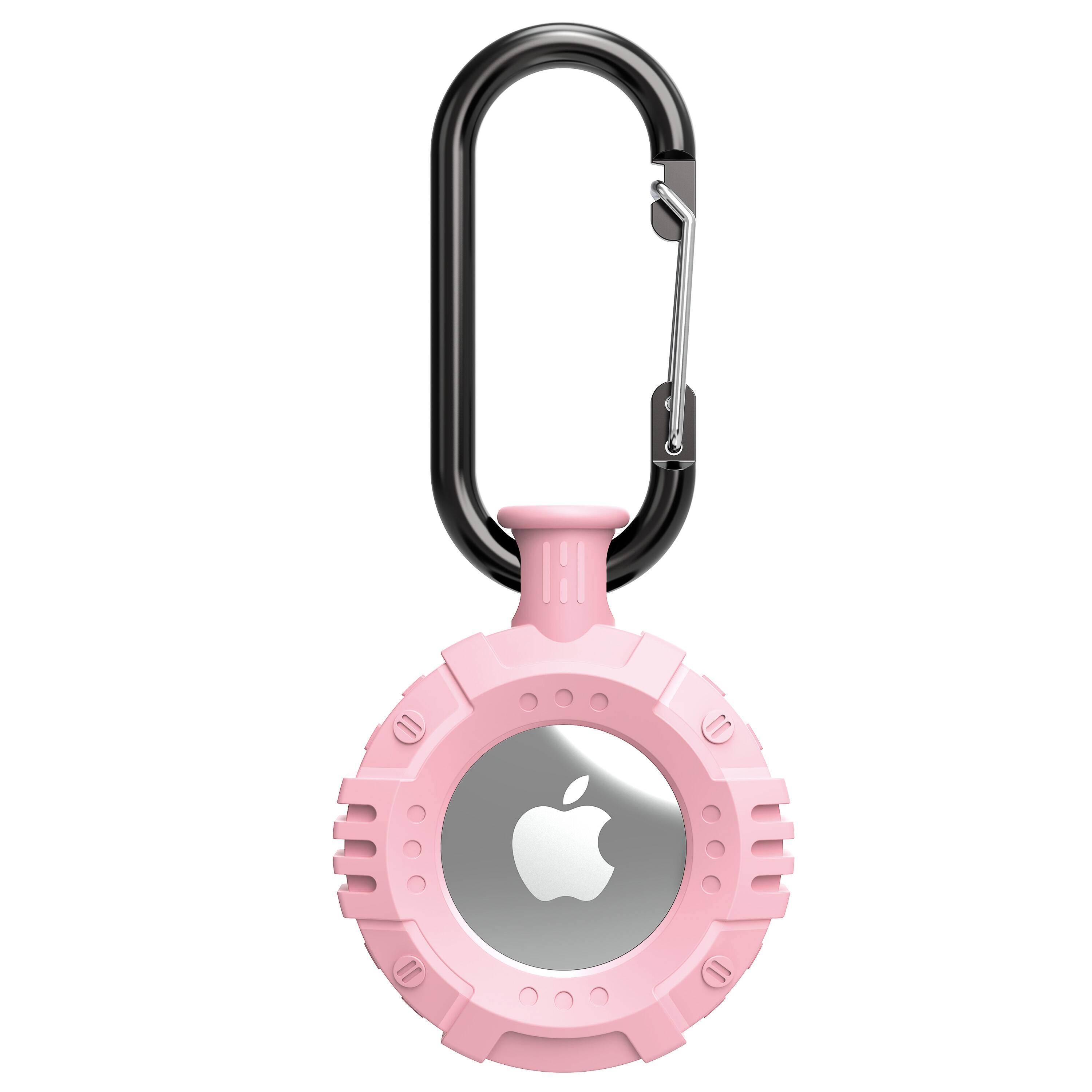 Back. Vena - For Apple AirTag Holder, AirTag Keychain Round TPU, AirTag Case Cover For Pet Dog Cat Collar Luggage, Pink - Pink.