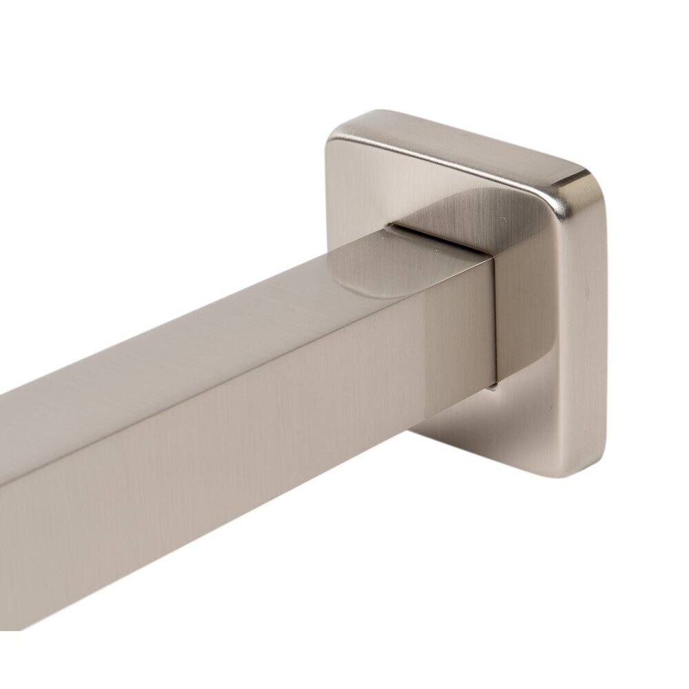 Left. Alfi - Brushed Nickel 16" Square Wall Shower Arm - Silver.