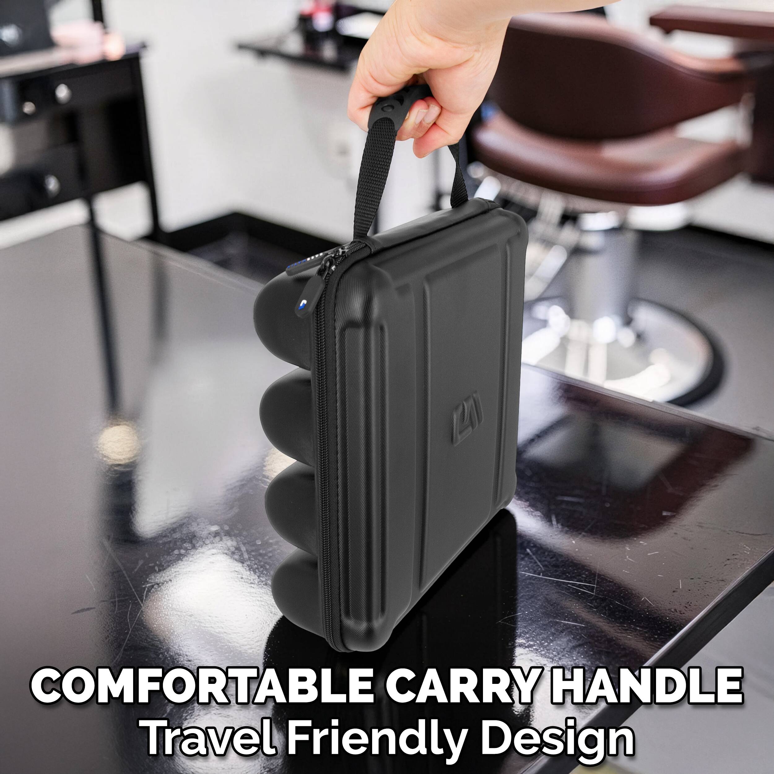 COMFORTABLE CARRY HANDLE  
Travel Friendly Design