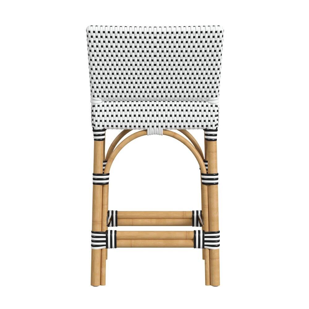 Angle. Butler Specialty - Amalfi 24.5 in. Seat Height Outdoor Counter Stool - Black And White.