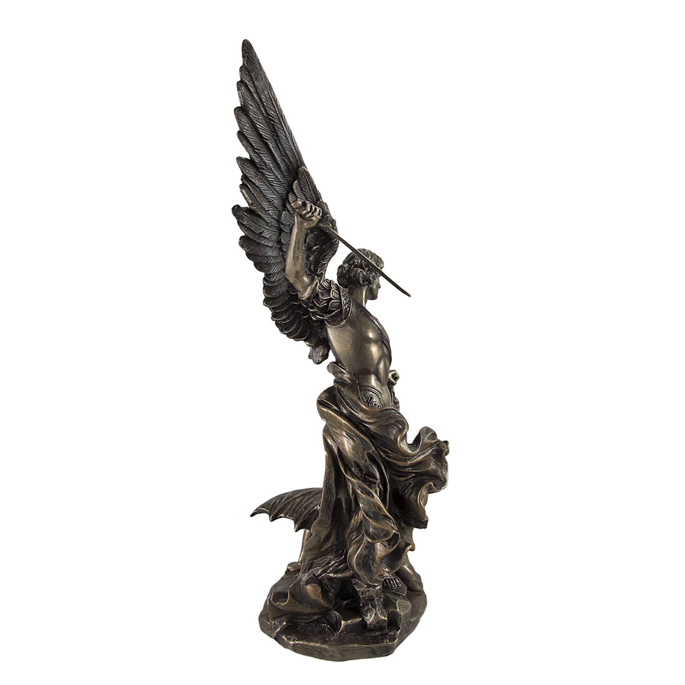 Alt View 4. Veronese Design - Bronzed St. Michael Defeating Lucifer Statue 10 In. - Bronze.