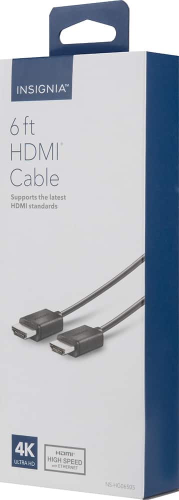 Front. Insignia™ - 6' 4K Ultra HD HDMI Cable - Black.