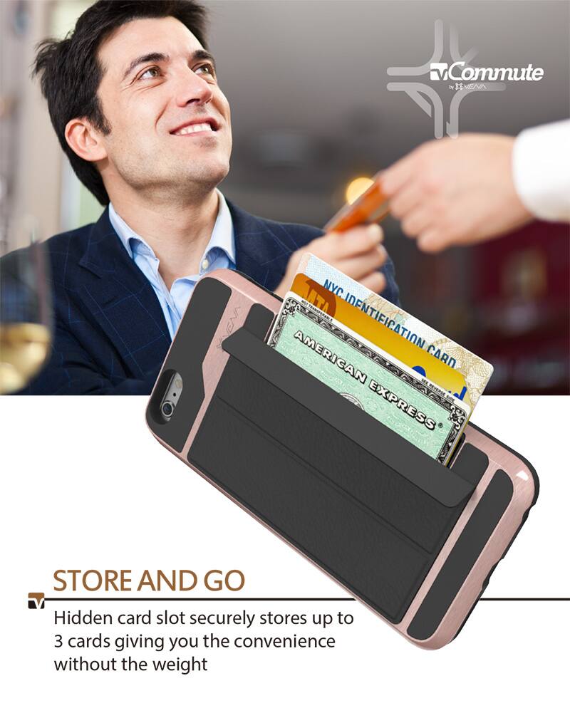 STORE AND GO | Hidden card slot securely stores up to 3 cards giving you the convenience without the weight