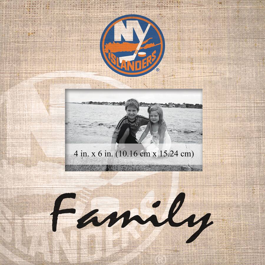 Islander Pattern Frame Fan Creations New York Islanders 10'' x 10'' Burlap Pattern Frame ...