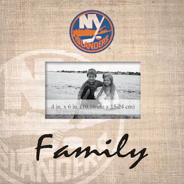 Fan Creations - New York Islanders 10'' x 10'' Burlap Pattern Frame - Multicolor