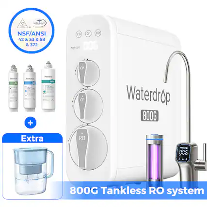 C WATER QUALITY NSF/ANSI 42 & 53 & 58 & 372 CB CF RO TDS OUT 006 CB - CH watendrop d3 CF -- + Waterdrop FOOO RO - CF Waterdrop 800G Extra RO Matenagp 006 - a NUsa 800G Tankless RO system