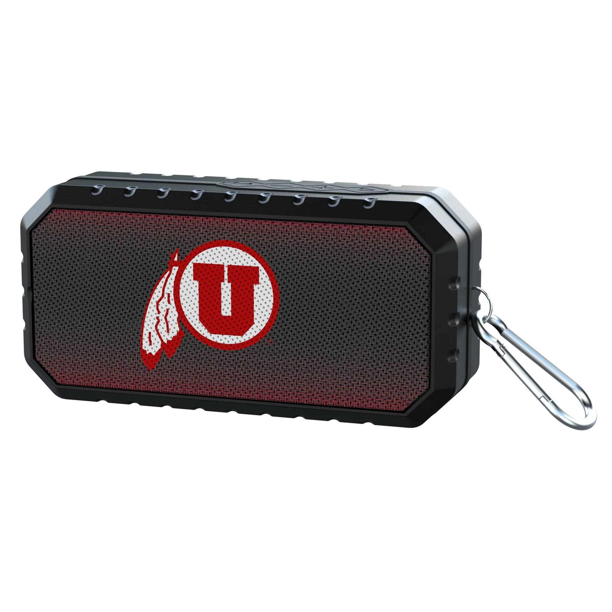 Alt View 1. Keyscaper - Utah Utes Water Resistant Linen Print Bluetooth Speaker - Black.