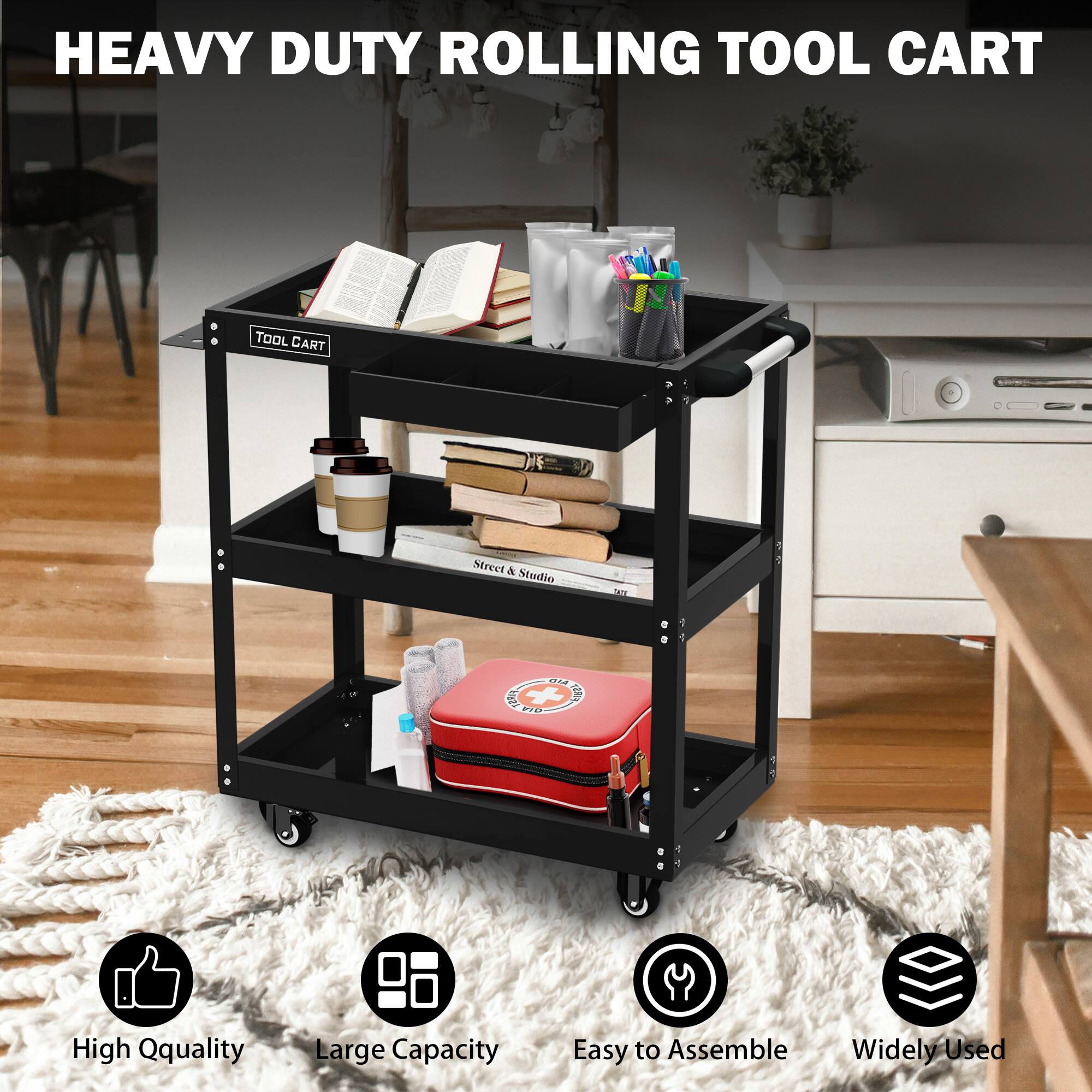 HEAVY DUTY ROLLING TOOL CART

- High Quality
- Large Capacity
- Easy to Assemble
- Widely Used