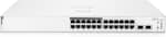 Instant On Switch Series 1830
LEB 1064 S4F
Instant On Switch Series 1830
1A 2A 3A 4A 5A 6A 7A 8A 9A 10A 11A 12A 13A 14A 15A 16A 17A 18A 19A 20A 21A 22A 23A 24A
1G/10G SFP+ Ports
LEDs:
- LED Mode
- Standby
- Power
- Reset
- 25
- 26