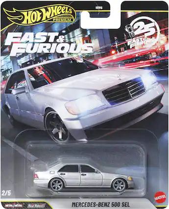 Hot Wheels Premium
Fast & Furious
25 Years of Fast & Furious
Mercedes-Benz 500 SEL
2/5
Metal | Real Riders
Mattel