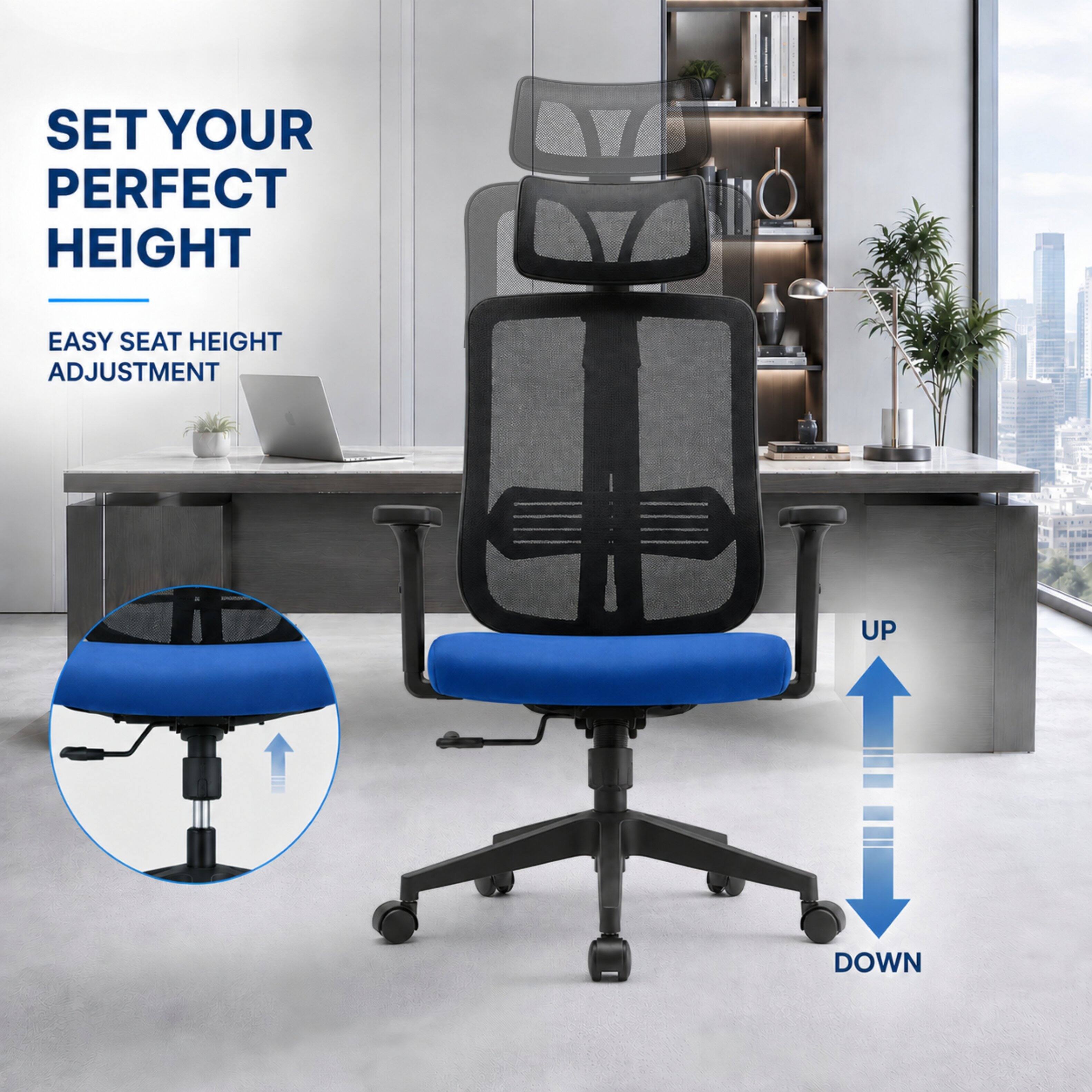 SET YOUR PERFECT HEIGHT  
EASY SEAT HEIGHT ADJUSTMENT  
UP  
DOWN