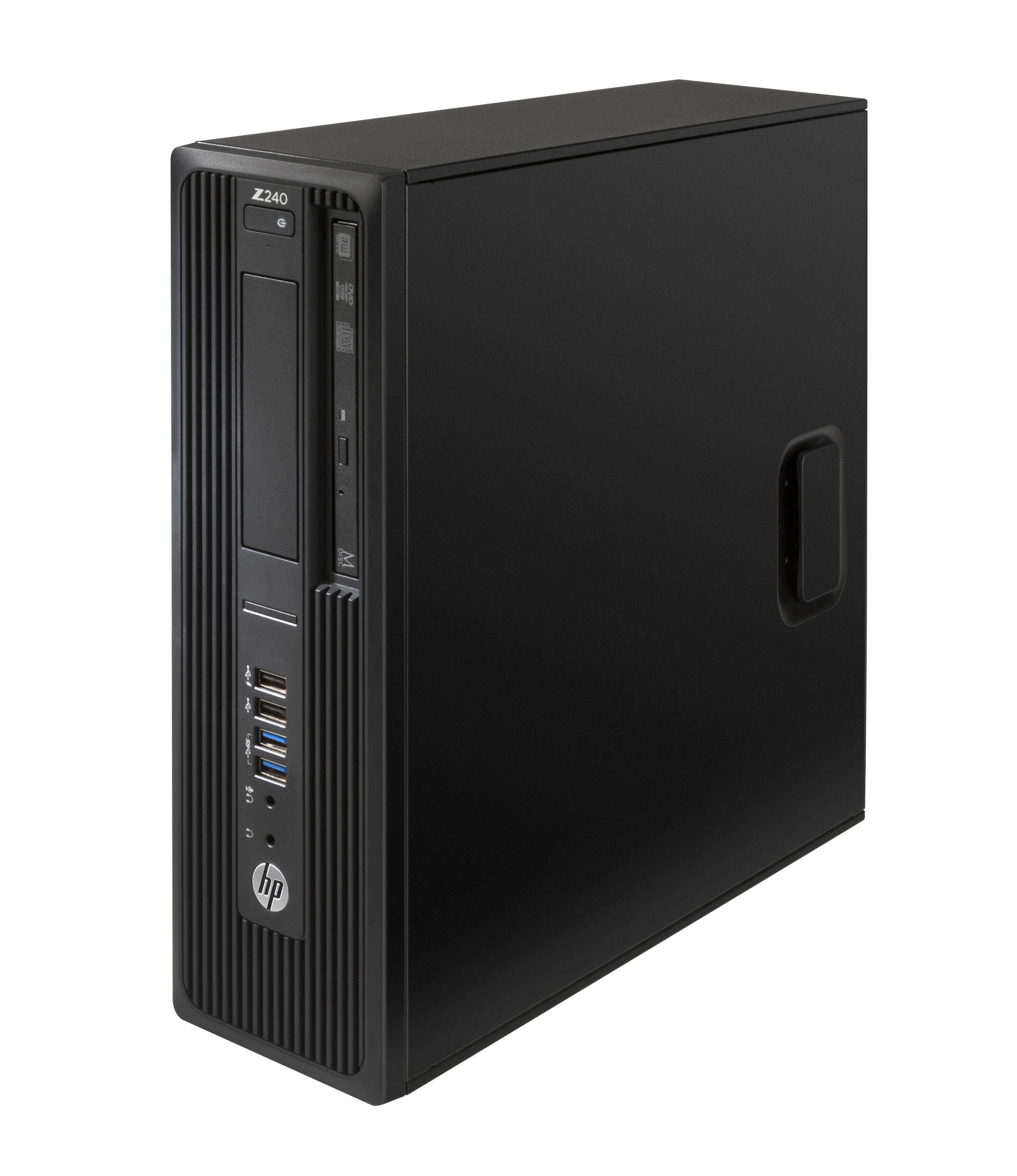 Alt View 2. HP - Z240 Small Form Factor Intel Xeon E3-1225 3.3 GHz 16GB DDR4 512 GB SSD + 1 TB HDD NVIDIA Quadro P1000 W11P Desktop - Black.