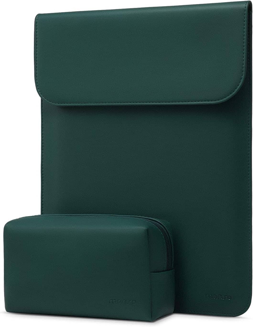 mosiso - Faux Suede Leather Laptop Sleeve Case 13.3 Inch with Accessory Pouch for MacBook Neo 13 / Air Pro 13 14 M5 M4 M3 M2 M1 - Peacock Green price history on PriceWatchPro