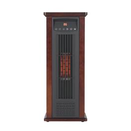 Vaczon - 1500W Quartz Infrared Tower Heater with Remote Control ECO Mode 3 Heat Settings, Overheat Protection for Indoor Home Use - Dark Walnut