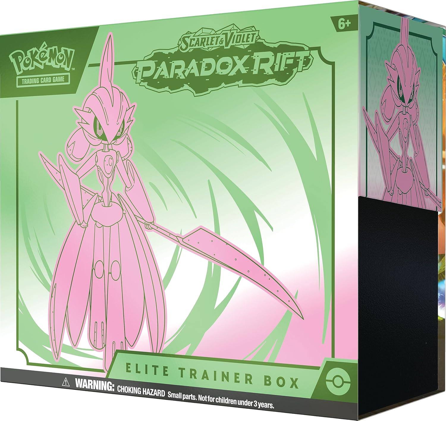 Pokémon Trading Card Game  
Scarlet & Violet  
Paradox Rift  
Elite Trainer Box  

6+  

Warning: Choking Hazard. Small parts. Not for children under 3 years.