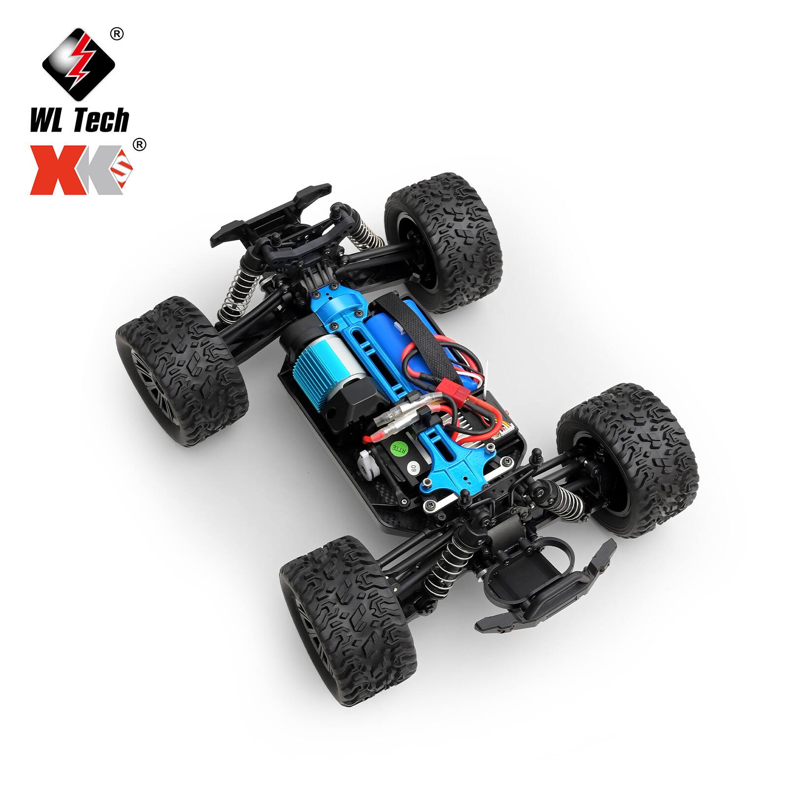 Alt View 2. Topteng - Wltoys 164018 1:16 RC Electric 4WD Monster Truck - 22MPH High Speed, 2.4G Remote, All-Terrain Off-Road Vehicle, Black.