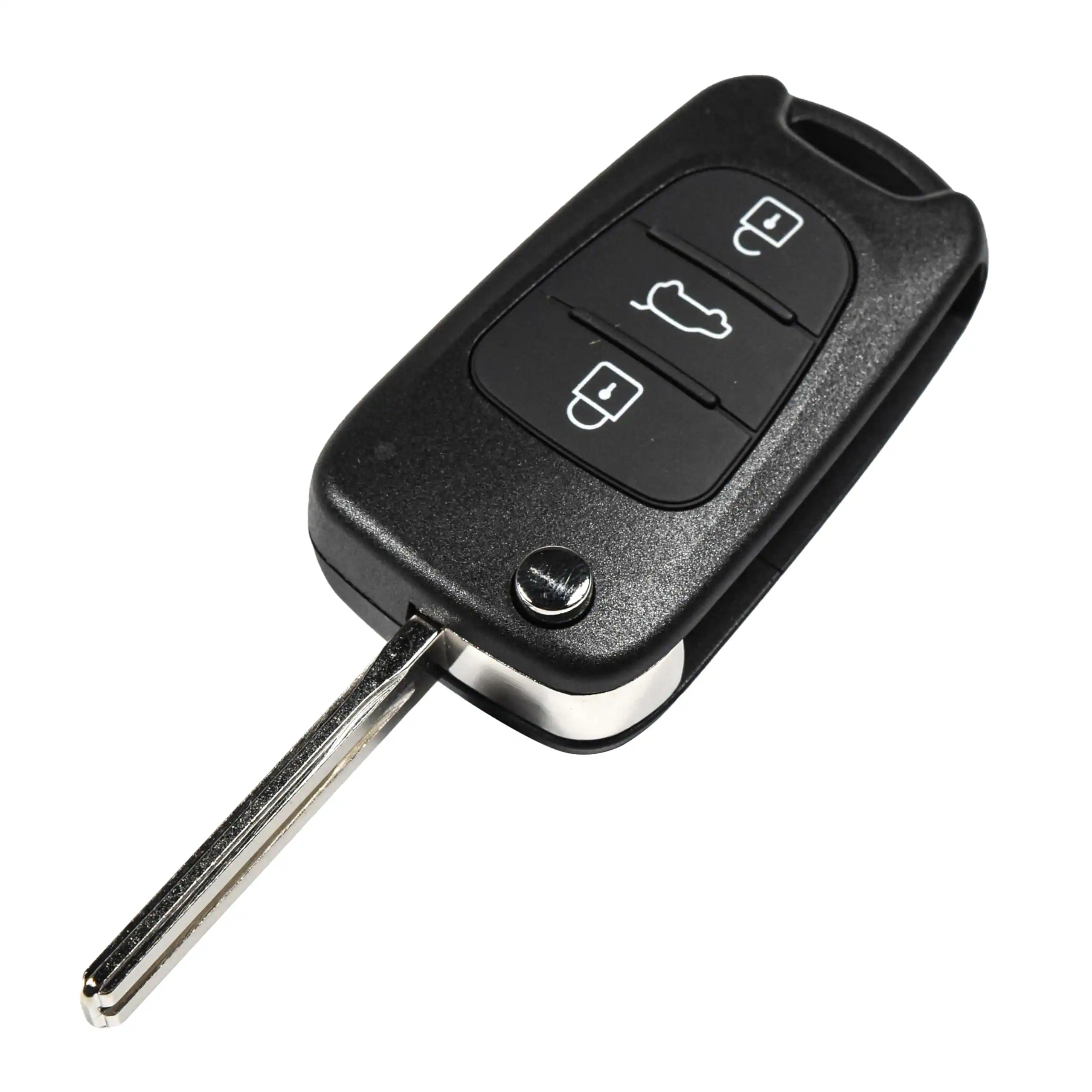 Alt View 3. HQRP - Folding Flip Key Fob Shell Case 3-Button with Uncut Blade for Hyundai i20 i30 i35 iX20 iX35 - Black.