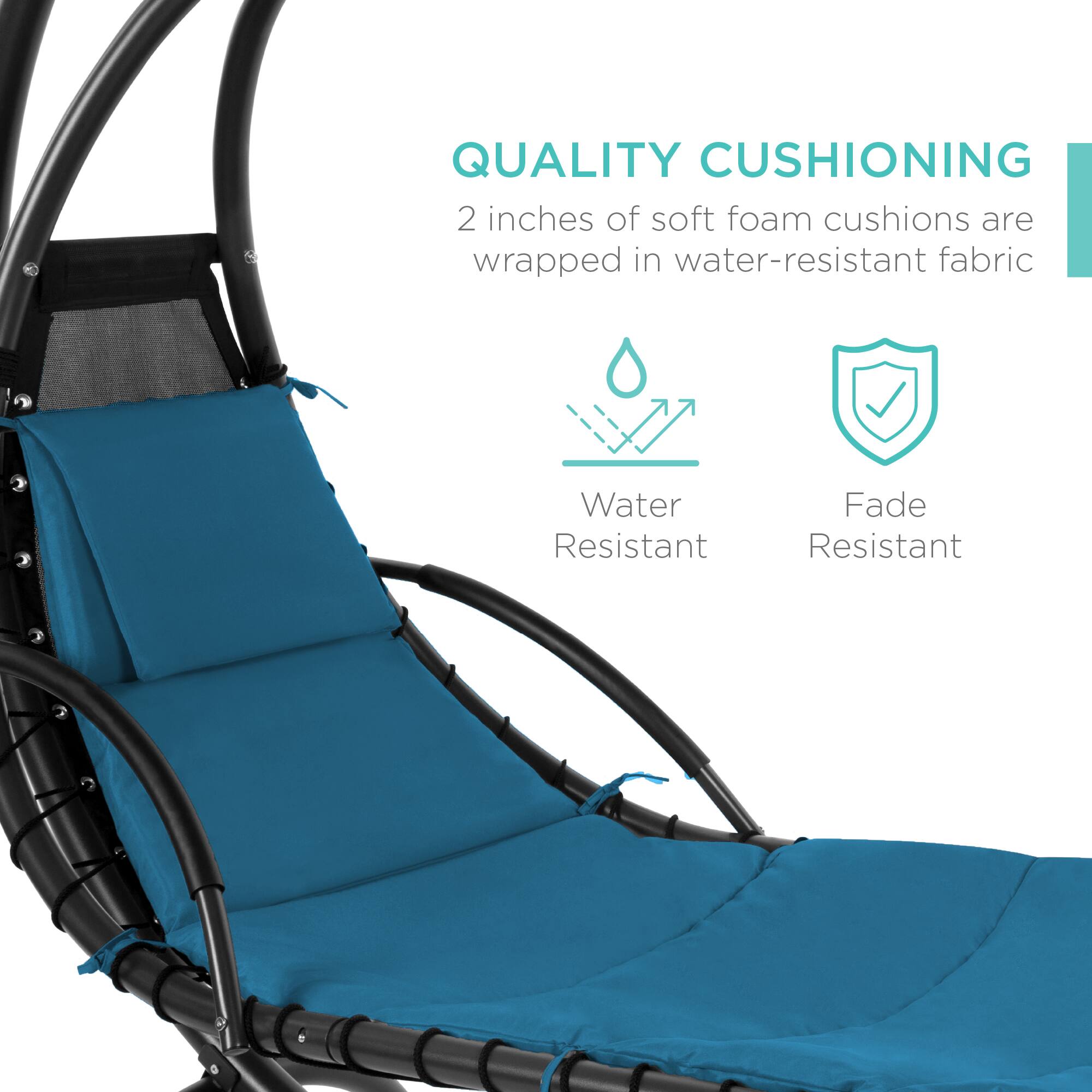 QUALITY CUSHIONING  
2 inches of soft foam cushions are wrapped in water-resistant fabric  

Water Resistant  
Fade Resistant