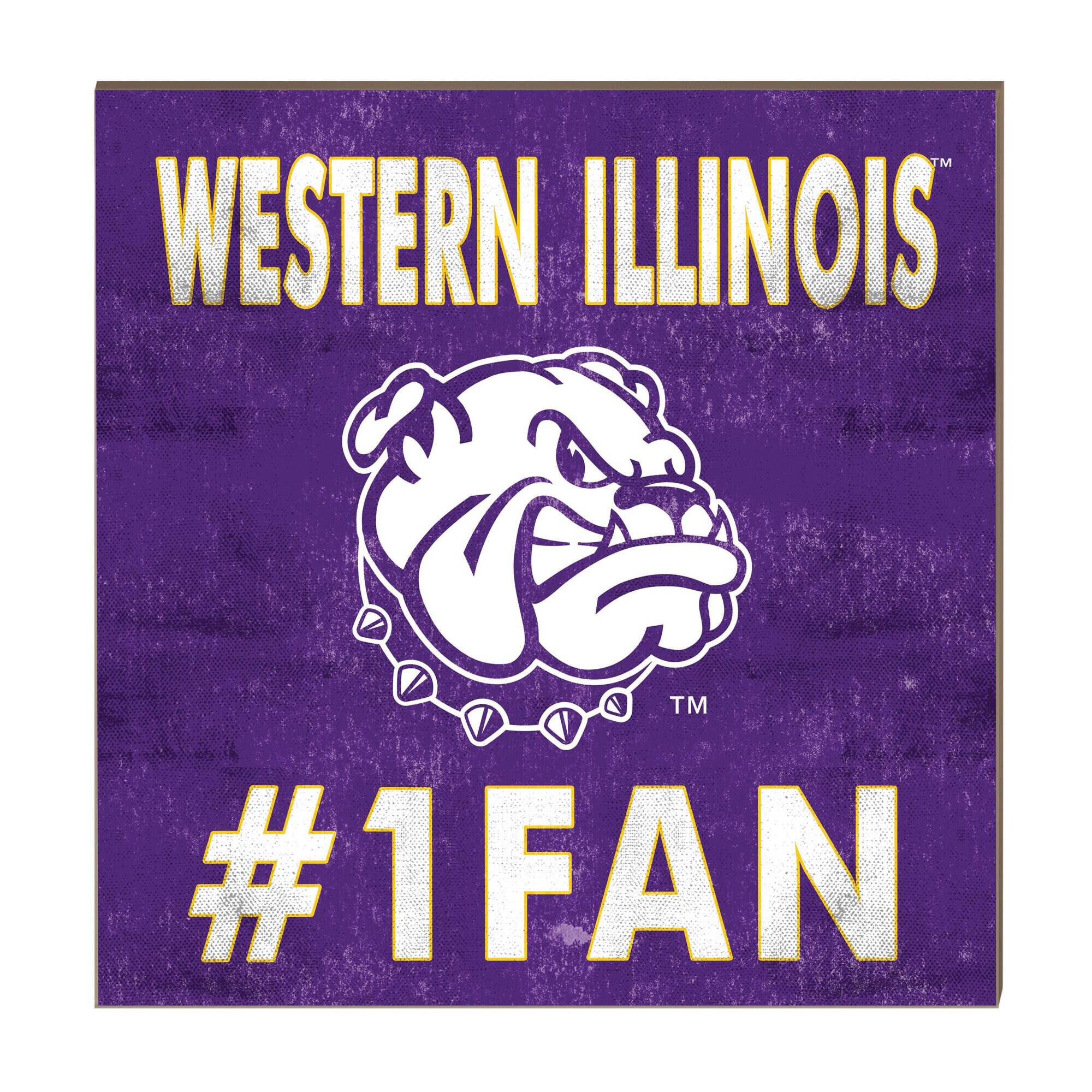 Western Illinois Leathernecks 10" x 10" #1 Fan Plaque