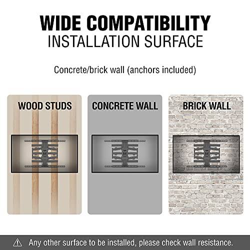 WIDE COMPATIBILITY INSTALLATION SURFACE

Concrete/brick wall (anchors included)

WOOD STUDS  
CONCRETE WALL  
BRICK WALL  

Any other surface to be installed, please check wall resistance.