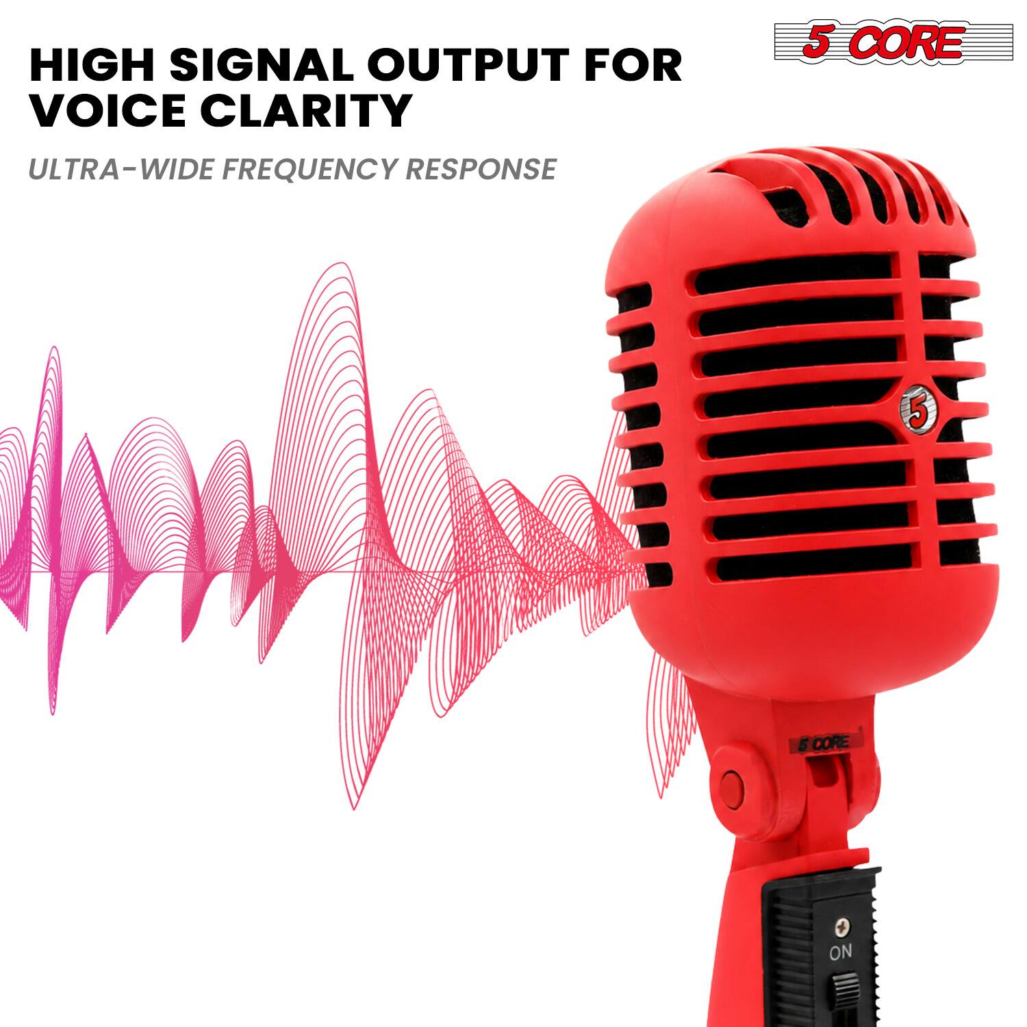HIGH SIGNAL OUTPUT FOR VOICE CLARITY  
ULTRA-WIDE FREQUENCY RESPONSE  
5 CORE