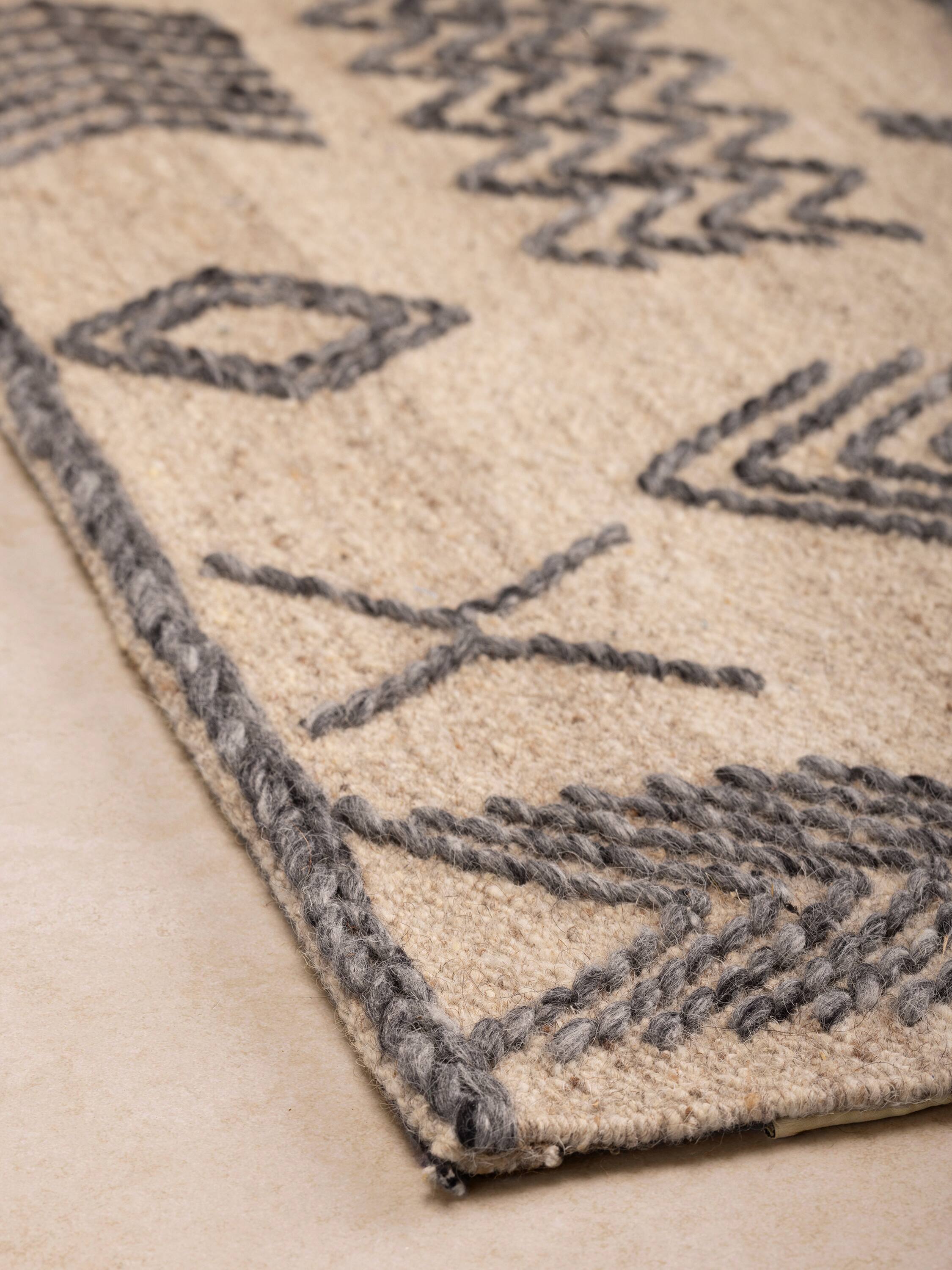 Back. GAURI KOHLI - Lunar Rug - Shades of beige, brown and gray.