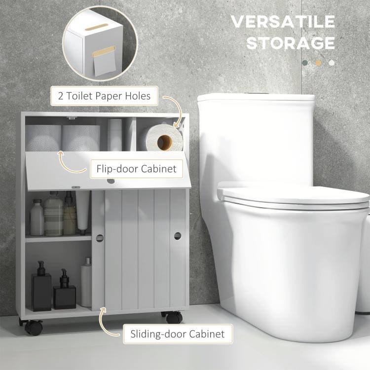 VERSATILE STORAGE

- 2 Toilet Paper Holes
- Flip-door Cabinet
- Sliding-door Cabinet