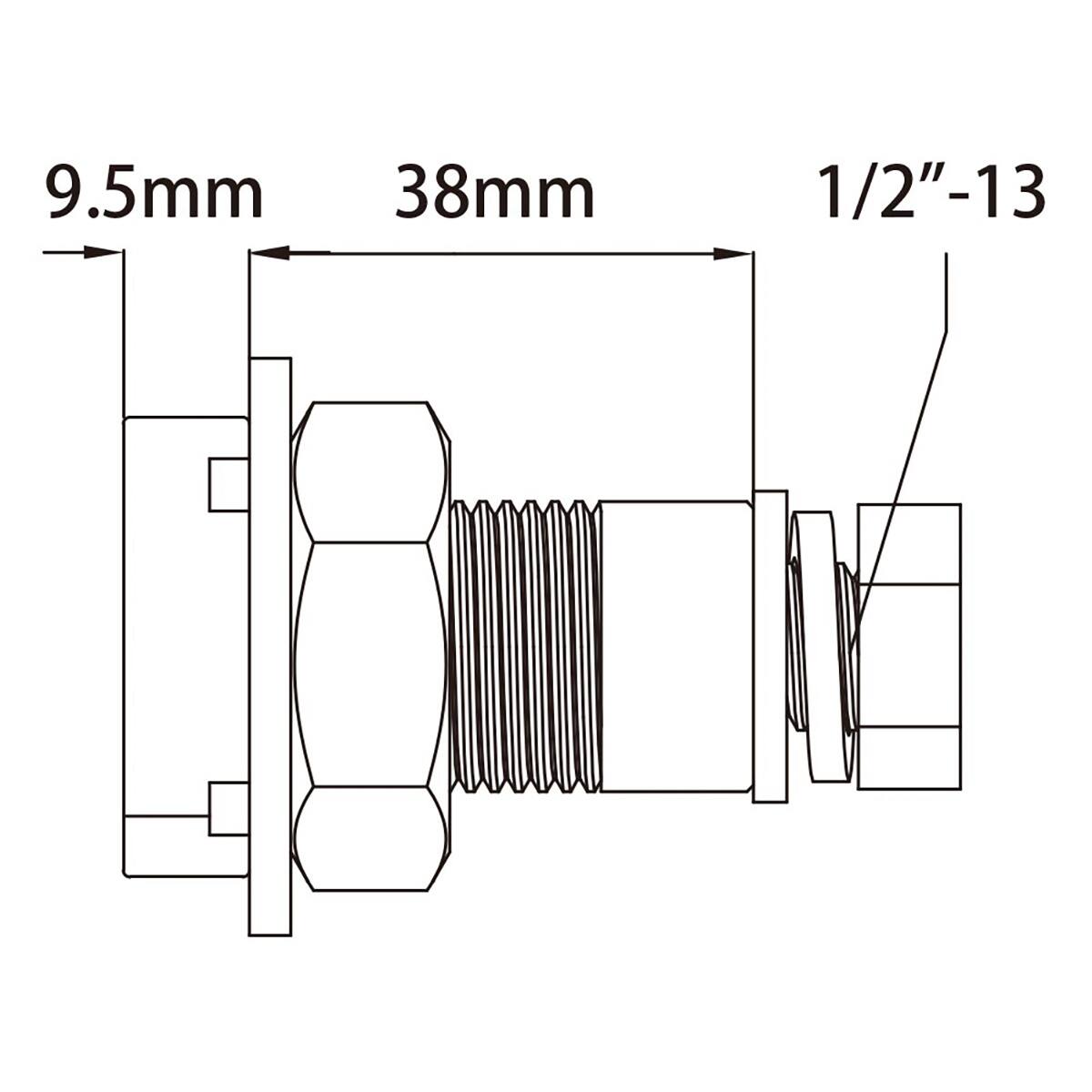 9.5mm 38mm 1/2"-13
