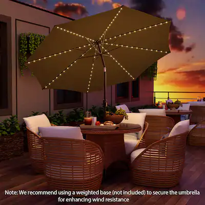 lighted patio umbrella on sale AreShark 9FT with Solar Lights, 32 Pool Umbrella w/Tilt and Crank, Outdoor Market Solar Umbrellas for Garden, Deck, Backyard, Pool and Beach, Red : Patio, Lawn & Experience the finest in outdoor and patio shading with this 10 ft 10 Feet Patio Umbrella with