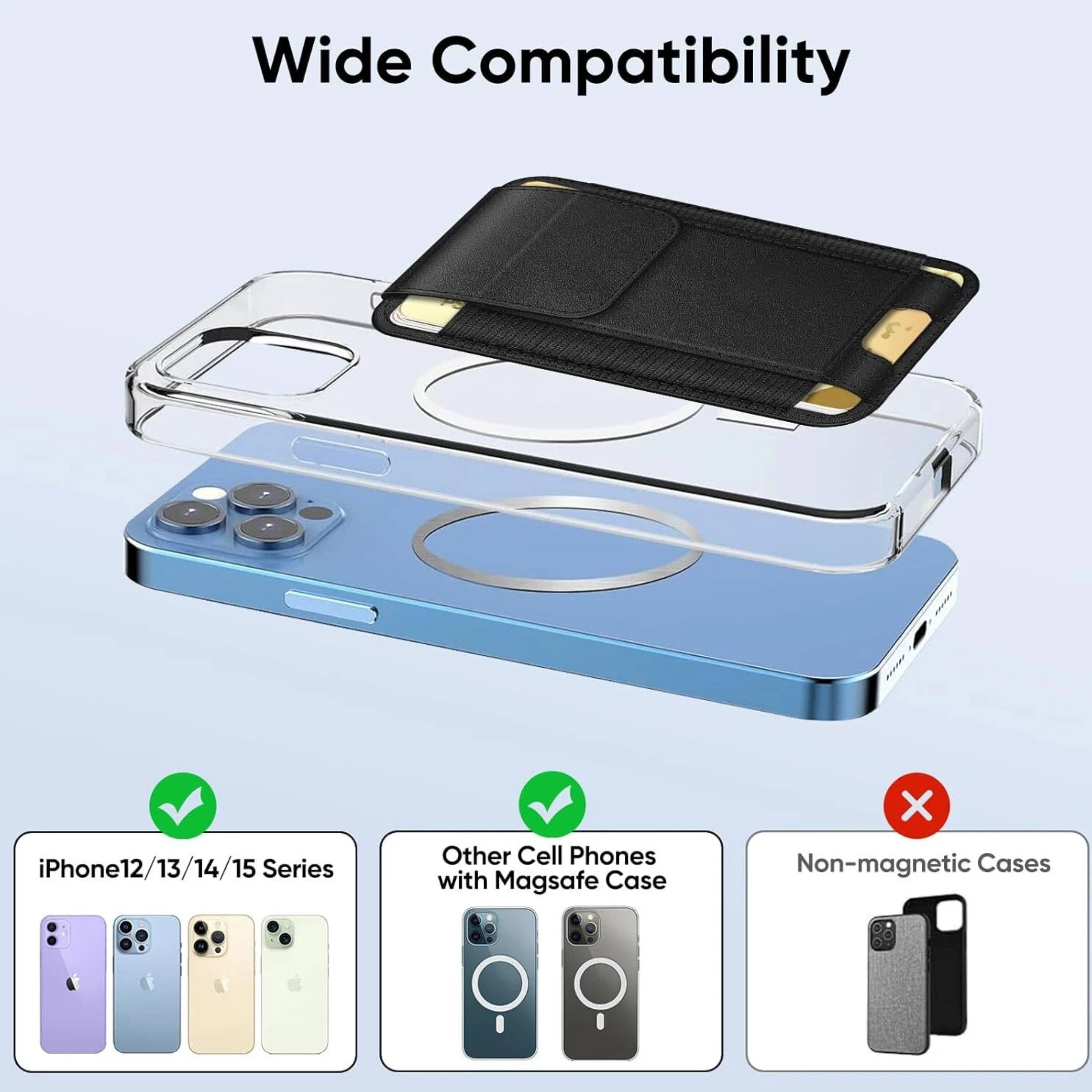 Wide Compatibility

iPhone 12/13/14/15 Series

Other Cell Phones with MagSafe Case

Non-magnetic Cases