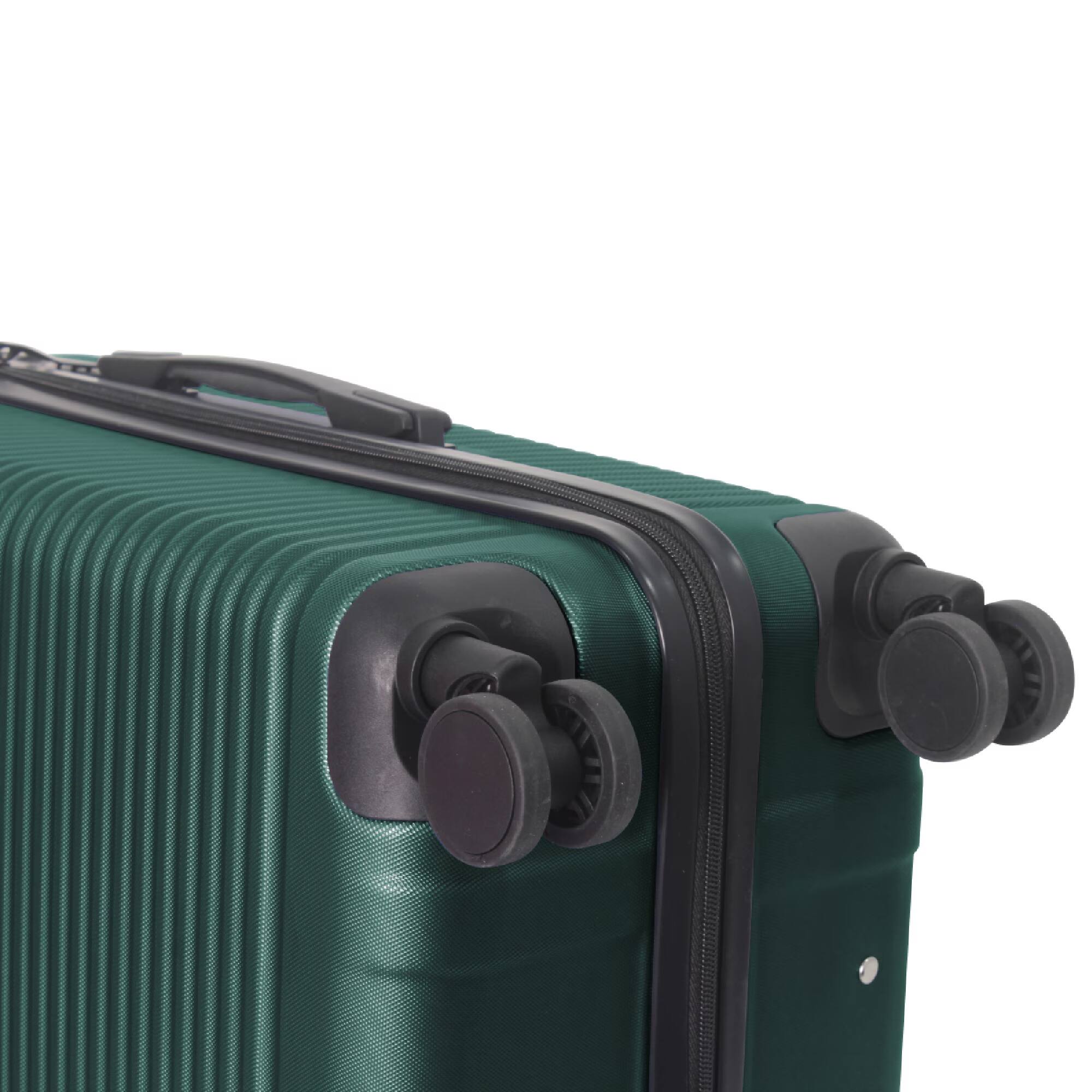 Alt View 10. Bestier - 3-Piece ABS Hardshell Luggage Set (20”/24”/28”) with Spinner Wheels, TSA Lock & Lightweight Design - Dark Green.