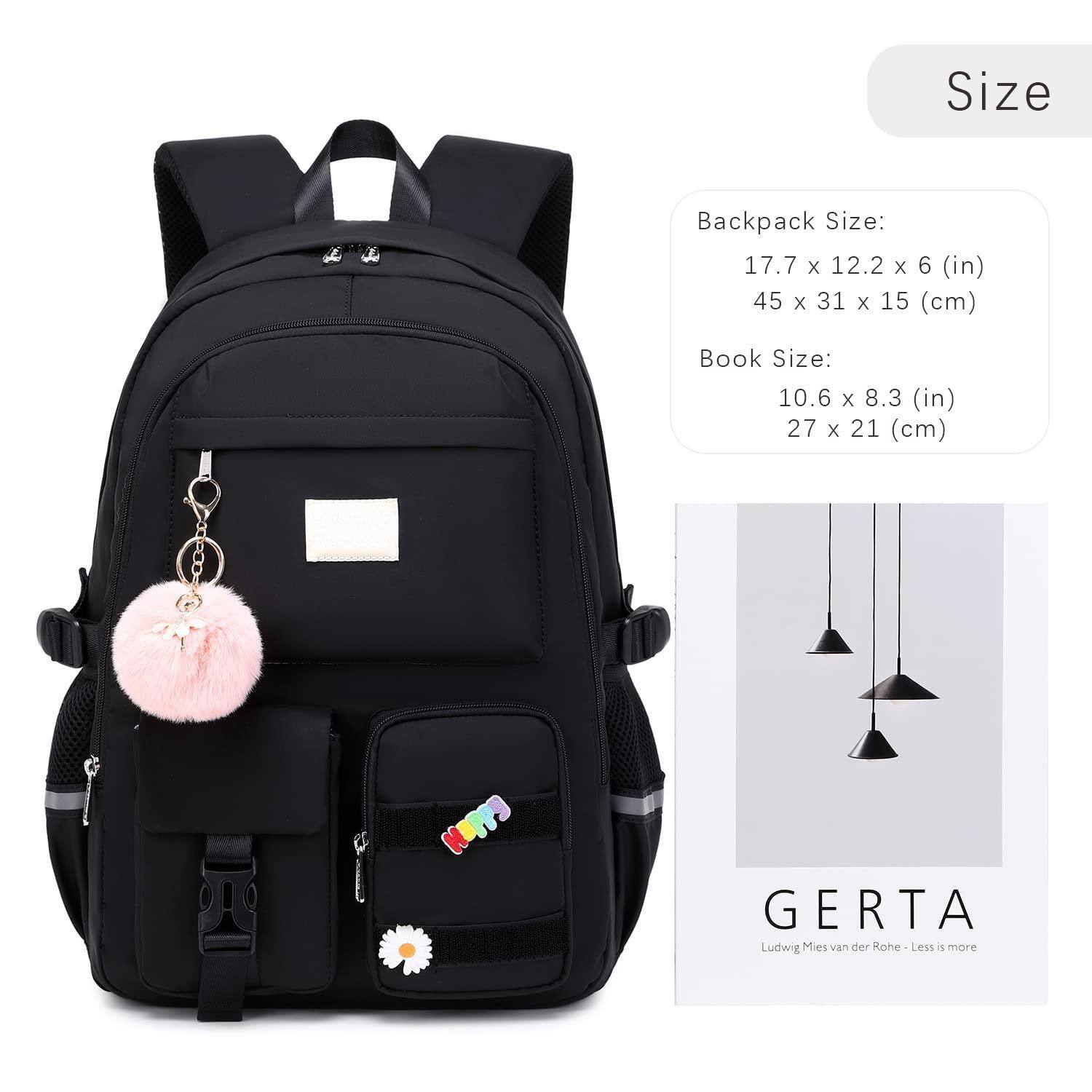 Alt View 1. Pacoar Cade - Big Student Backpack For School Teen Middle High Bookbag Elementary Backpacks With Lunch Bag (black) - Lightsteelblue.