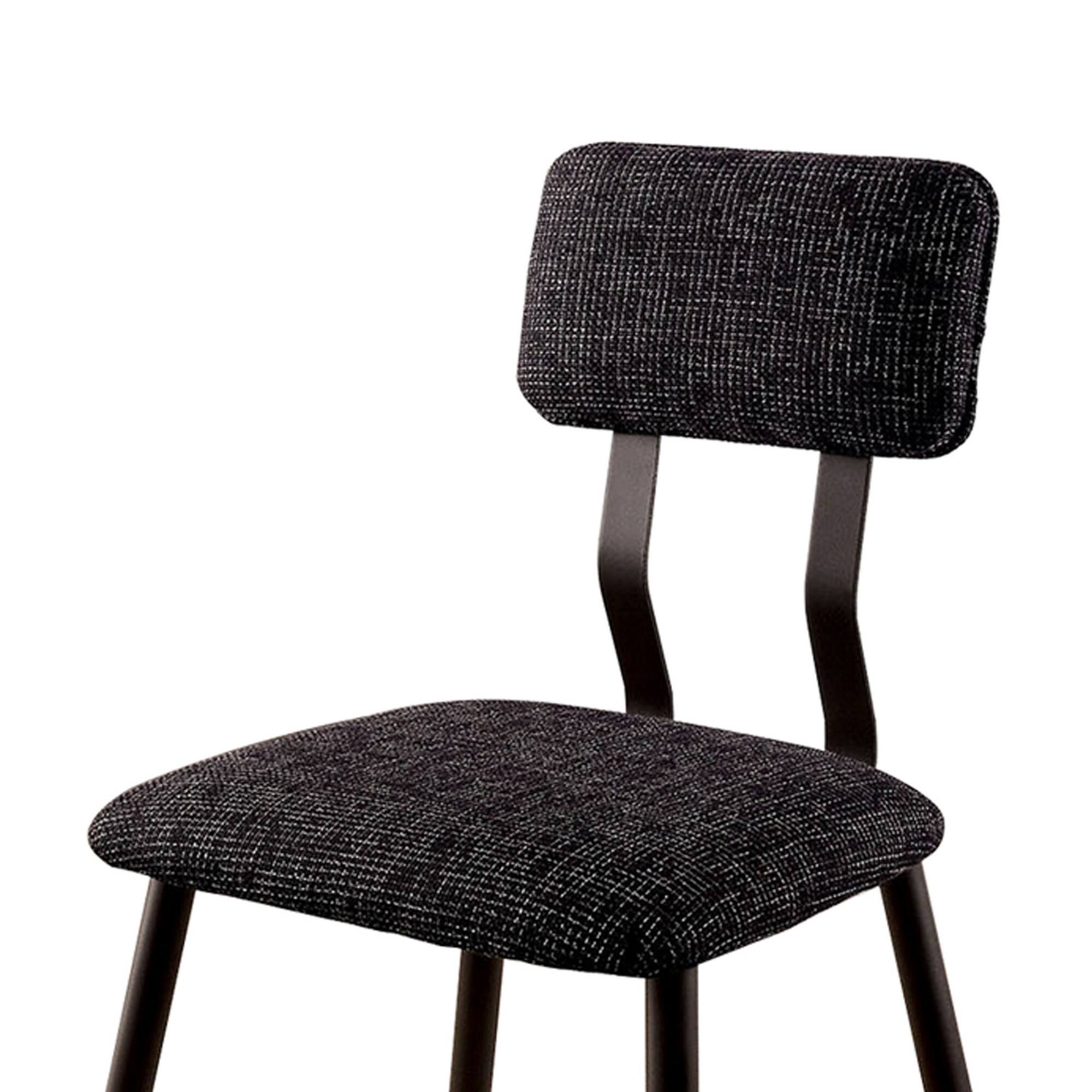 Alt View 3. Manhattan Lane - Fabric Counter Height Chairs with Angled Metal Legs, Set of 2 - Black.